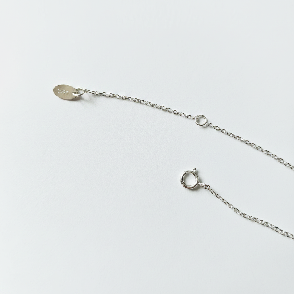 Brighter background silver necklace clasp