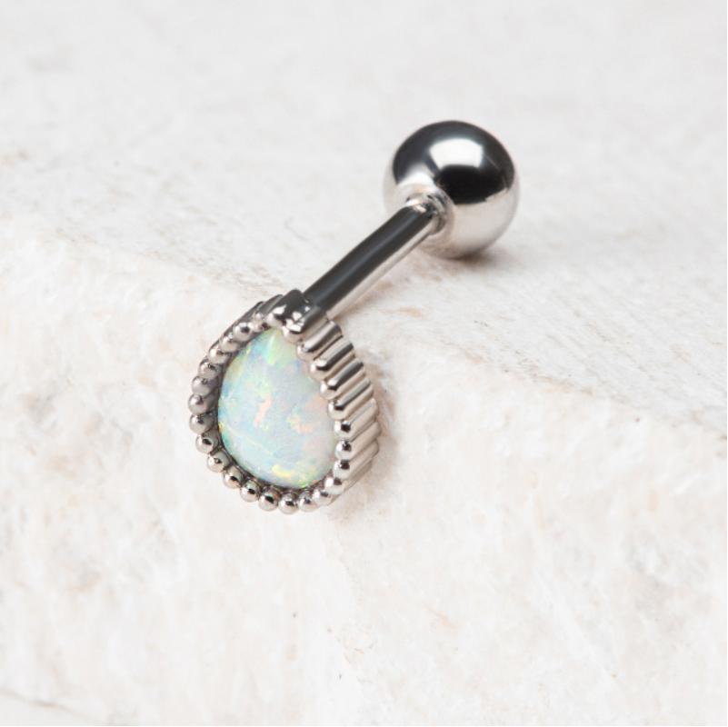 Opal Gemstone Water Drop Piercing