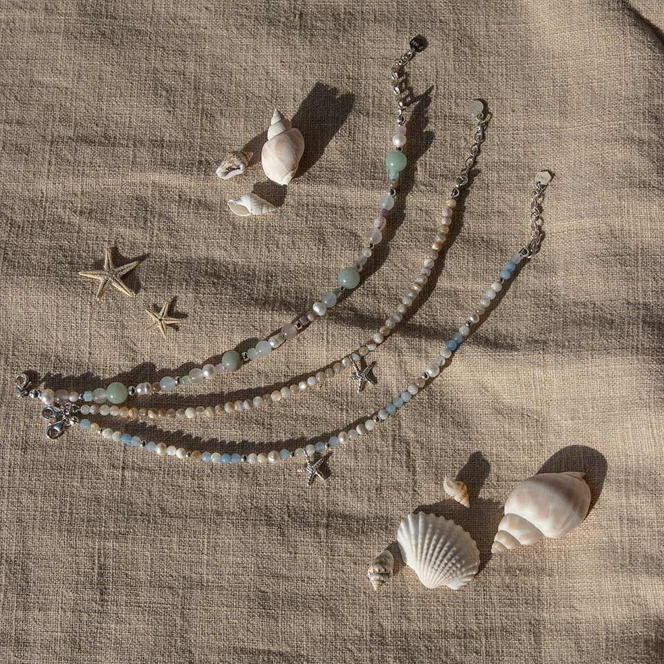 Blue Stone Bead Bracelet