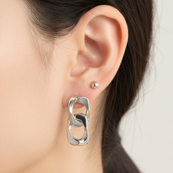 작은 레이어드 귀걸이