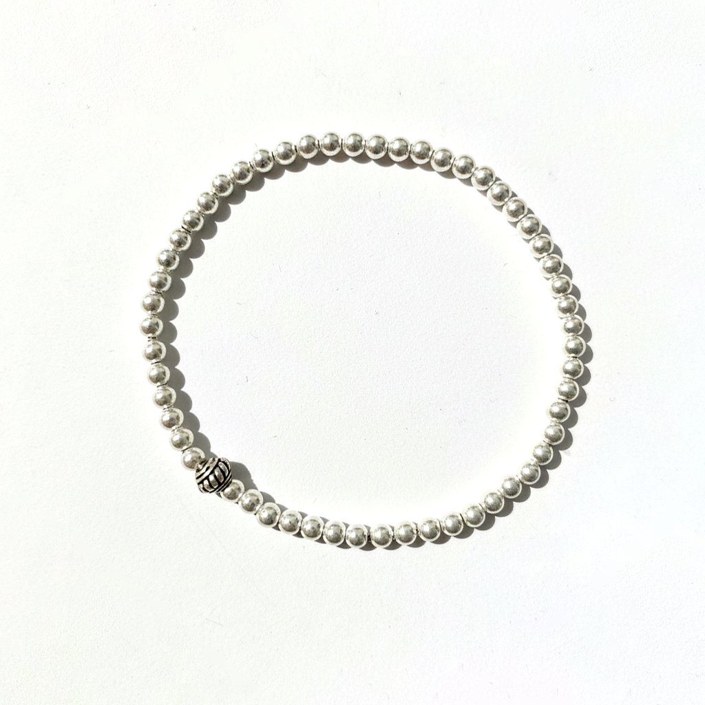 Silver Beaded Bracelet