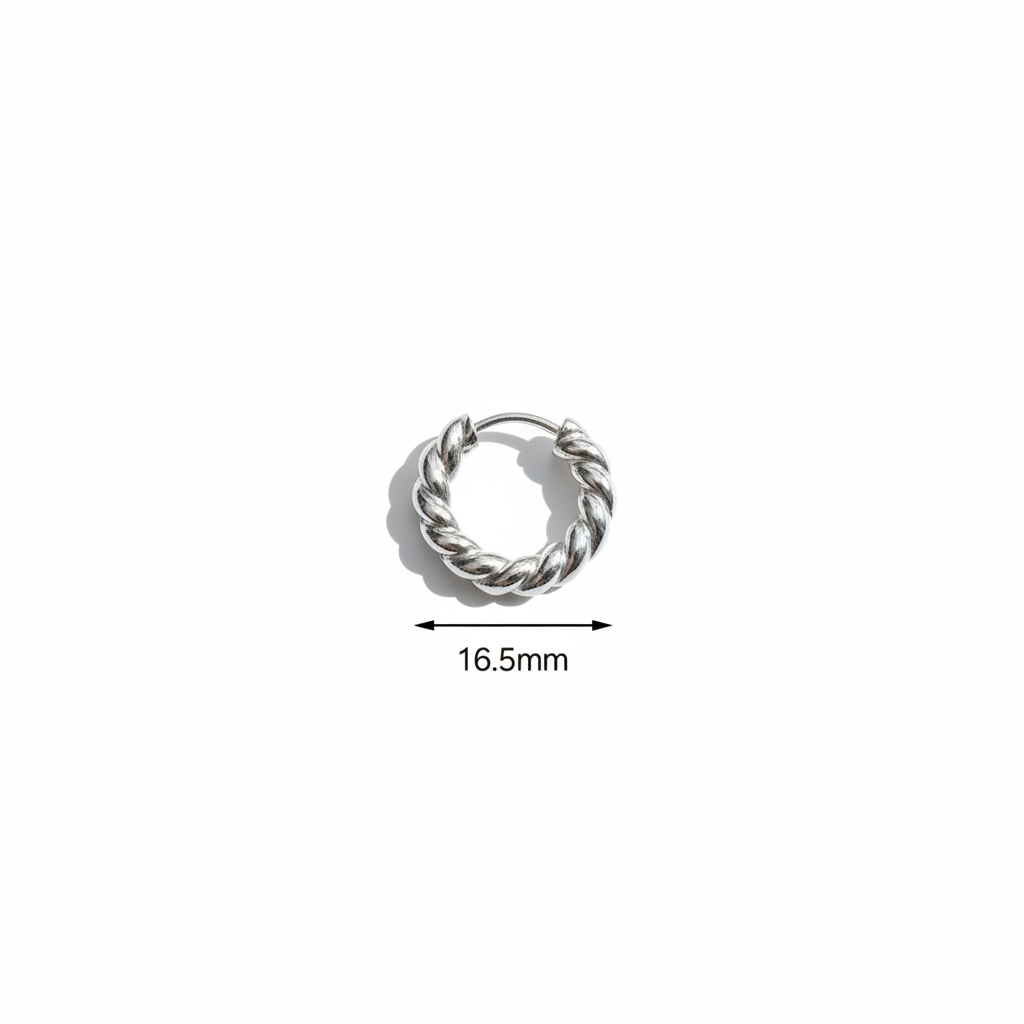 Natural Light Silver Hoop Earring with 16.5mm label