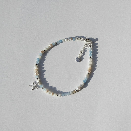 Blue Stone Bead Bracelet