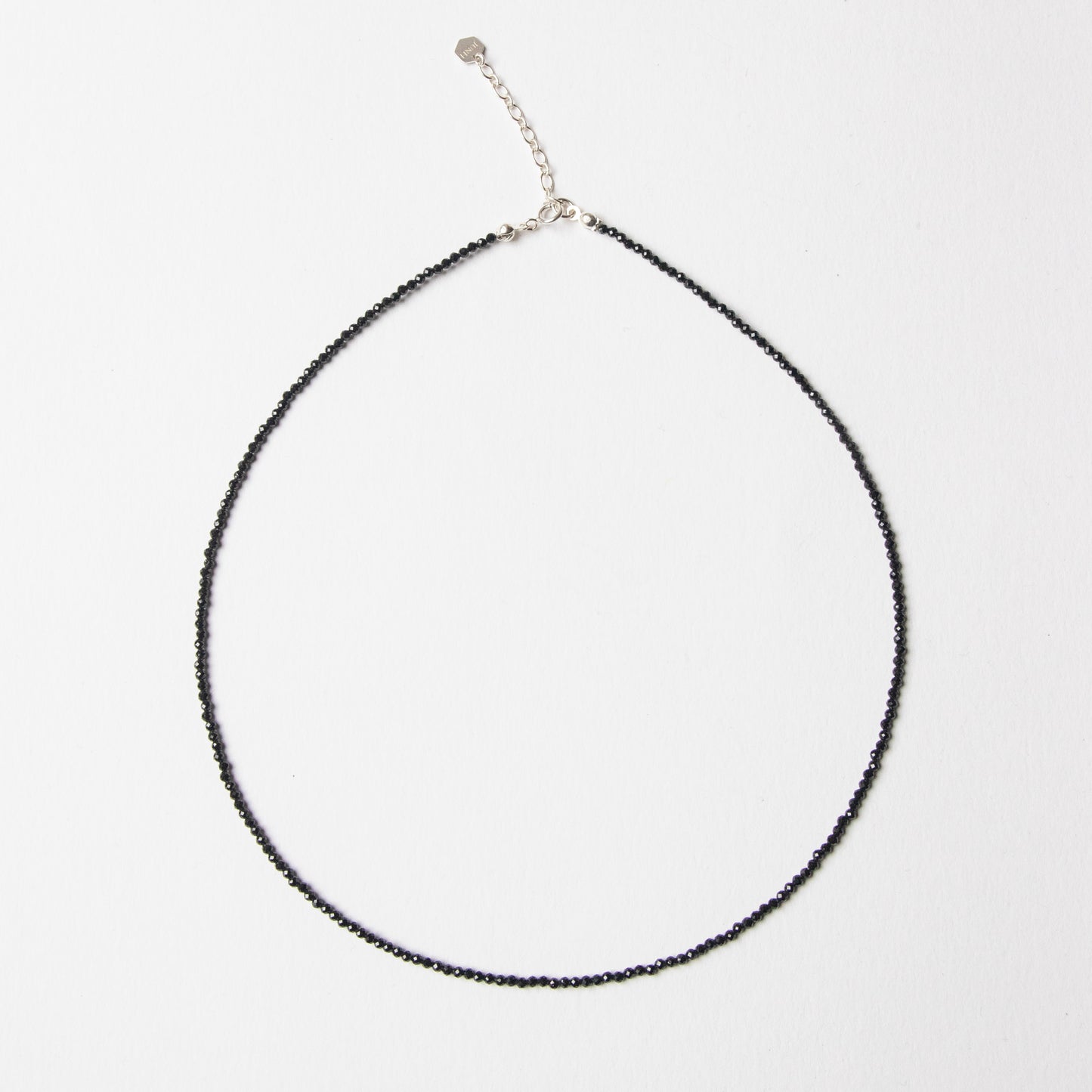 Black Spinel Silver Choker
