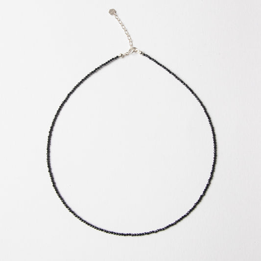 Black Spinel Silver Choker
