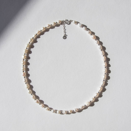 Pearl & Silver Bead Necklace