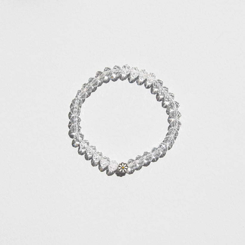 Daisy Silver Charm & Crystal Bracelet