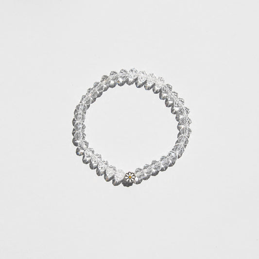 Daisy Silver Charm & Crystal Bracelet