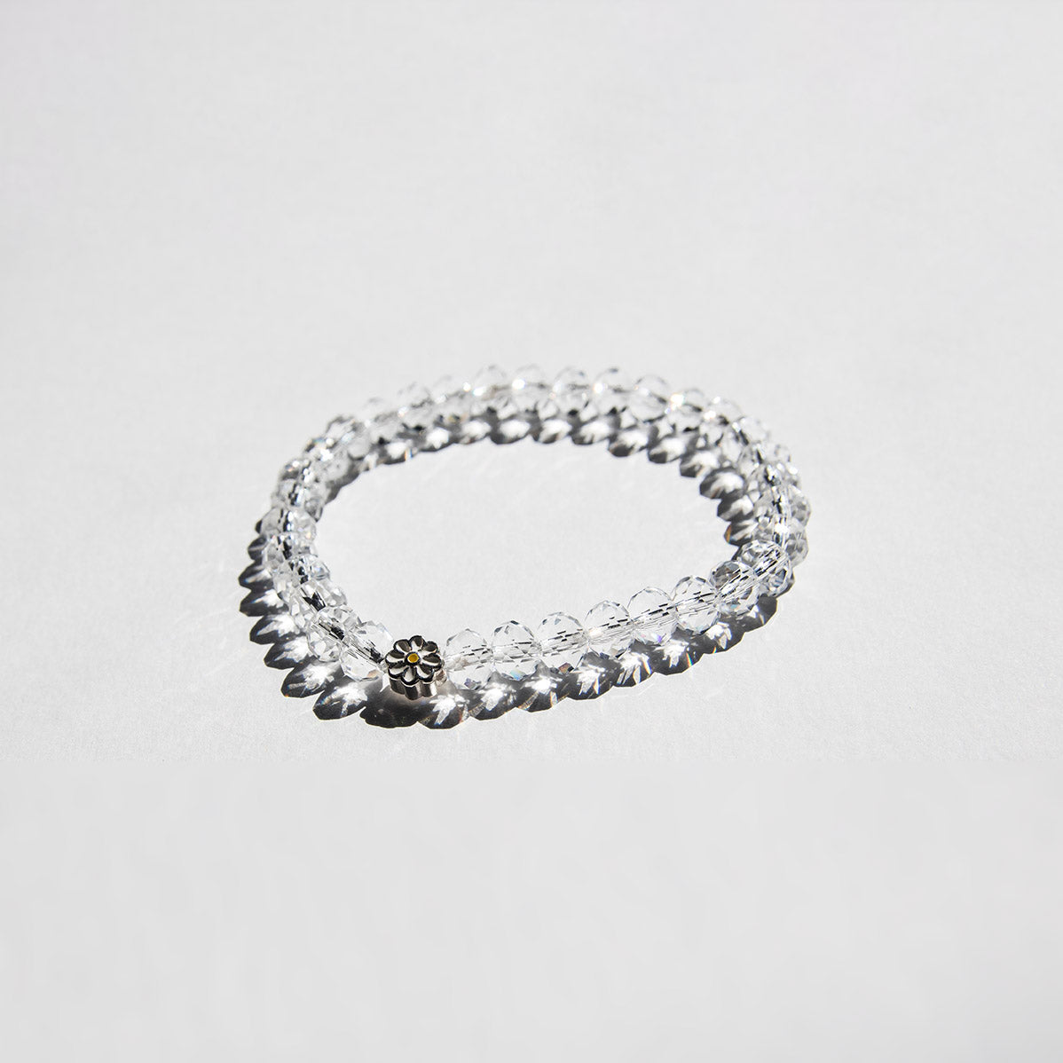 Daisy Silver Charm & Crystal Bracelet