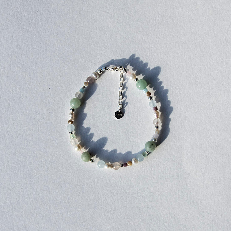 Green Stone Bead Bracelet