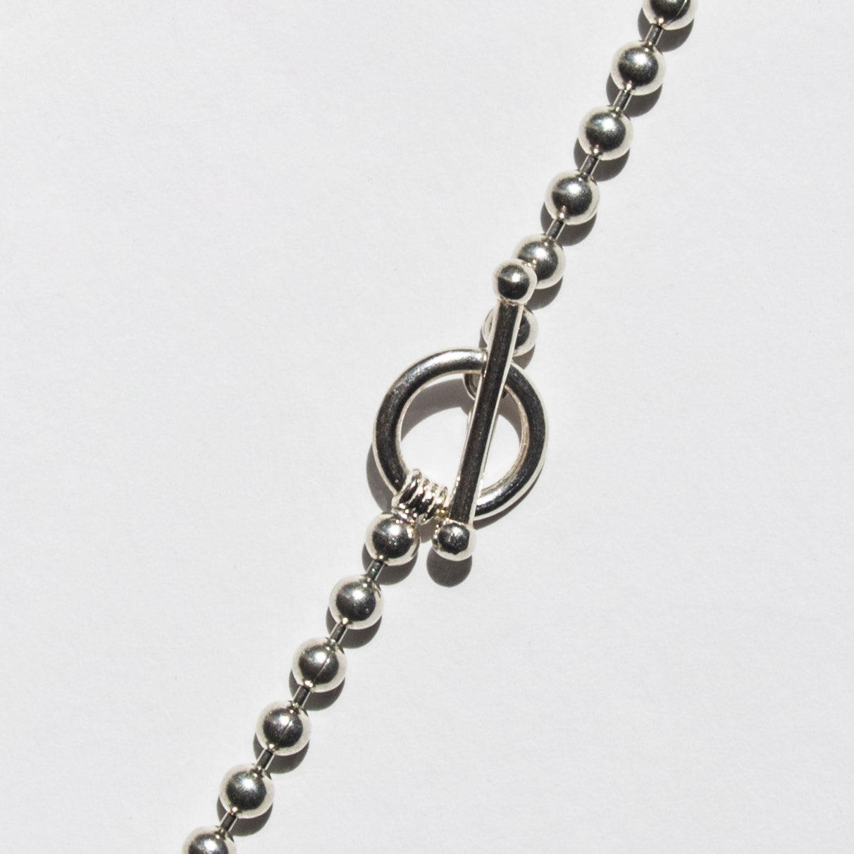Silver Ball Chain Toggle Necklace