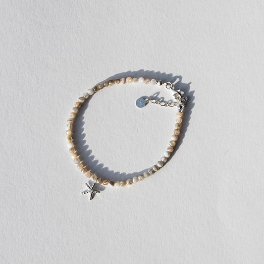 Sand Stone Bead w Starfish Bracelet