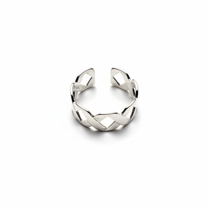Silver Twist Open Ring