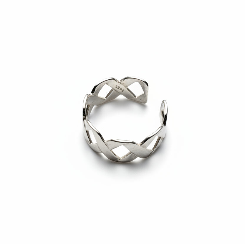 Silver Twist Open Ring