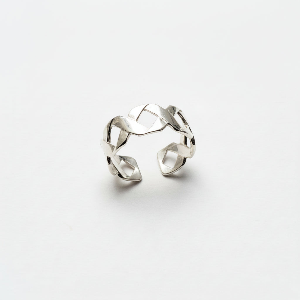 Silver Twist Open Ring