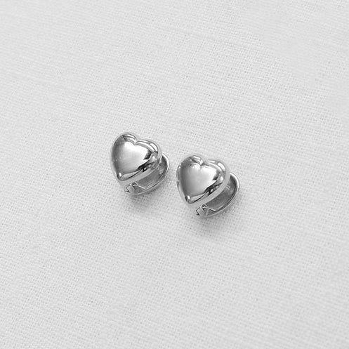 Puffy Heart Hoop Earrings